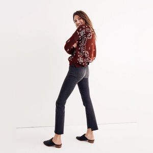 Madewell Asymmetrical Cali Demi-Boot Black Cropped Jeans